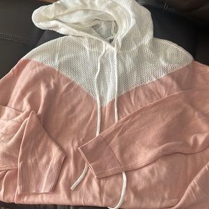Soho sweater sz small pink w mesh top & hood